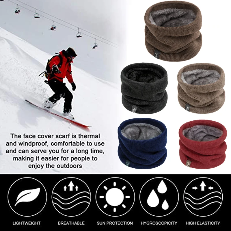 Knitted Scarf for Men Women Winter Outdoor Windproof