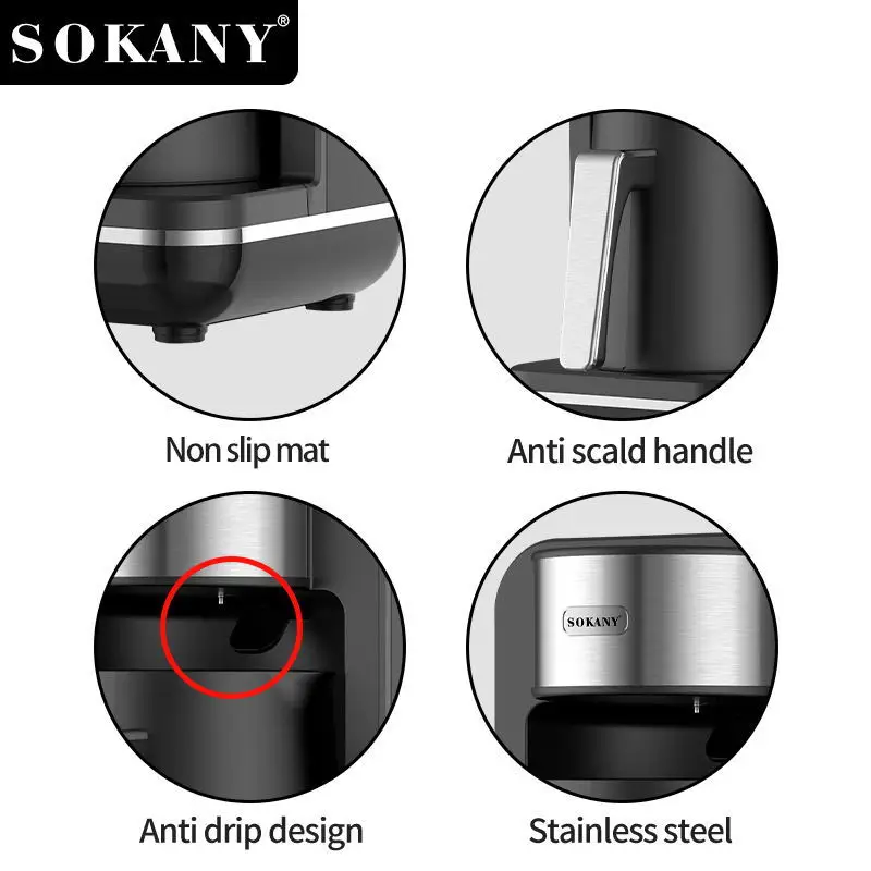 SOKANY 0137 Coffee Pot Hot Brewing Home Office Machine with Cup