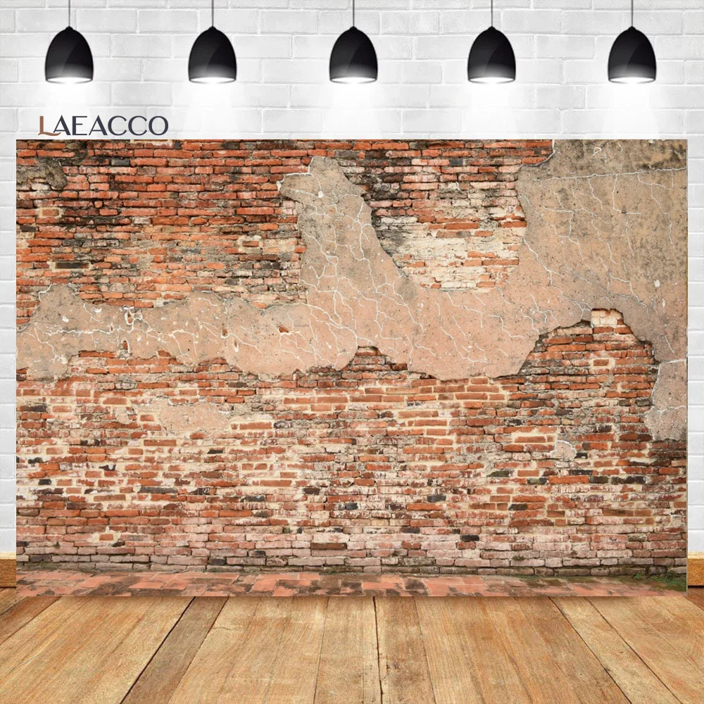 Laeacco Grunge Broken Red Brick Wall Room Decoration Portrait Backdrop Photographic Photo Background Photo Studio photo backdrop