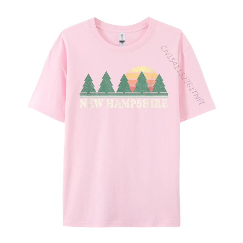 Classic Coupons Printed On Tops T Shirt Round Neck Summer Fall Cotton Short Sleeve T Shirts for Male Europe T-Shirt New Hampshire NH Vintage Retro 70s pink