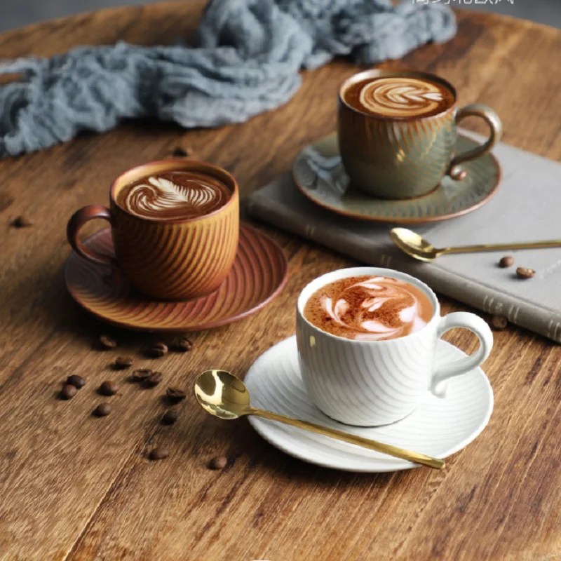 

Japanese vintage latte coffee cup set with high aesthetic value, exquisite compact ceramic espresso cup office high-end