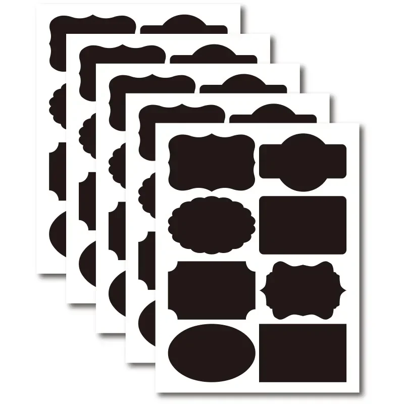 4/12/36/48 Uds Pegatinas De Pizarra Impermeabl, Etiquetas Para Tarros De Pecias De Cocina