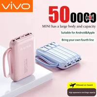 VIVO 500000mAh Mini Power Bank, charge super rapide, 4 câbles intégrés, affichage numérique, Powerbank pour iPhone Samsung Huawei 1
