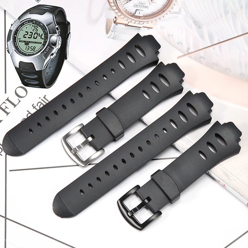thumbnail image 2 of Correa de reloj de goma para Suunto Observer X6 HRM DEC19 P45, correa de resina para hombre, accesorios de pulsera impermeables para deportes al aire libre, color negro, 2 of 5