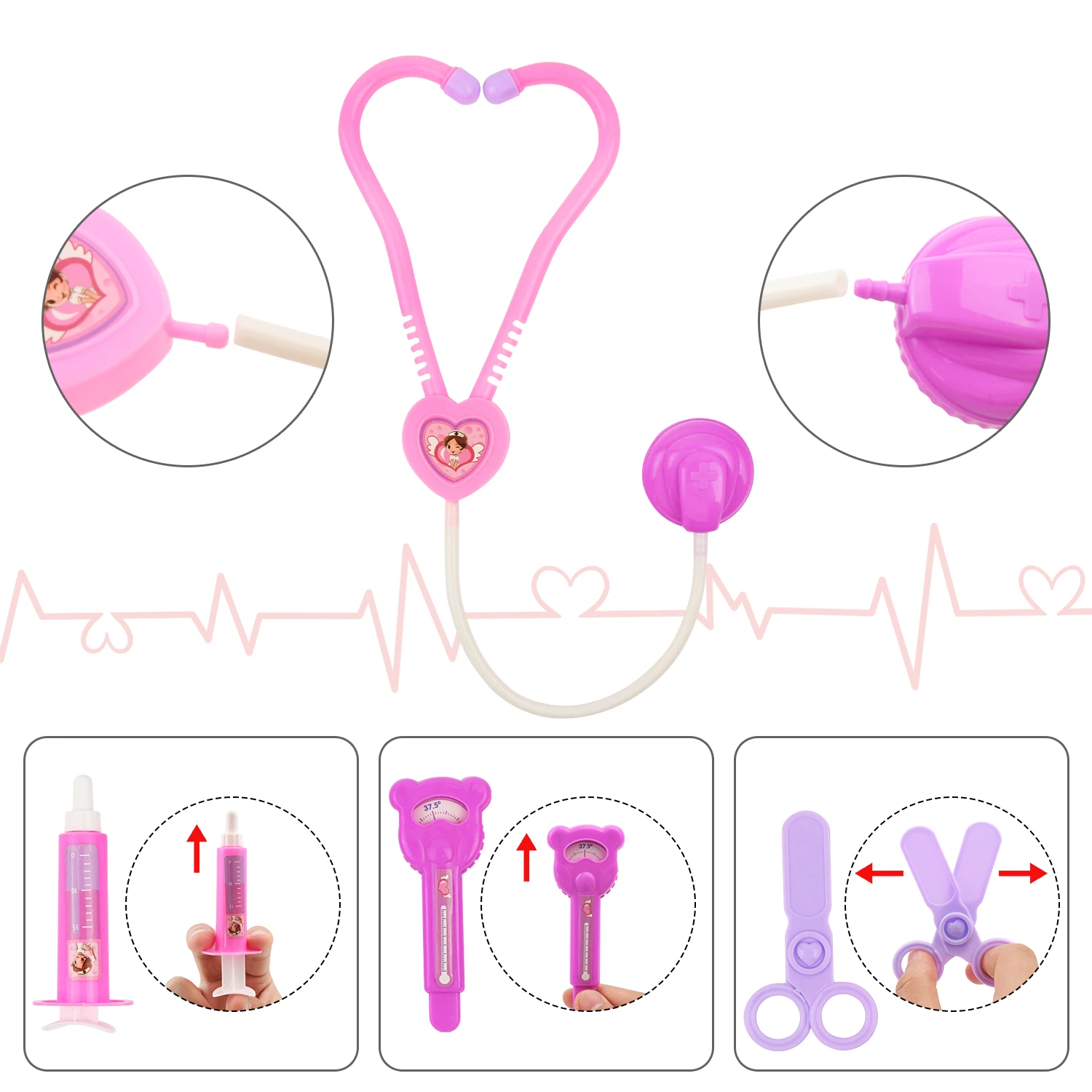 Children's playhouse doctor toy simulation syringe stethoscope simulation nurse simulation medical equipment, family toy 3