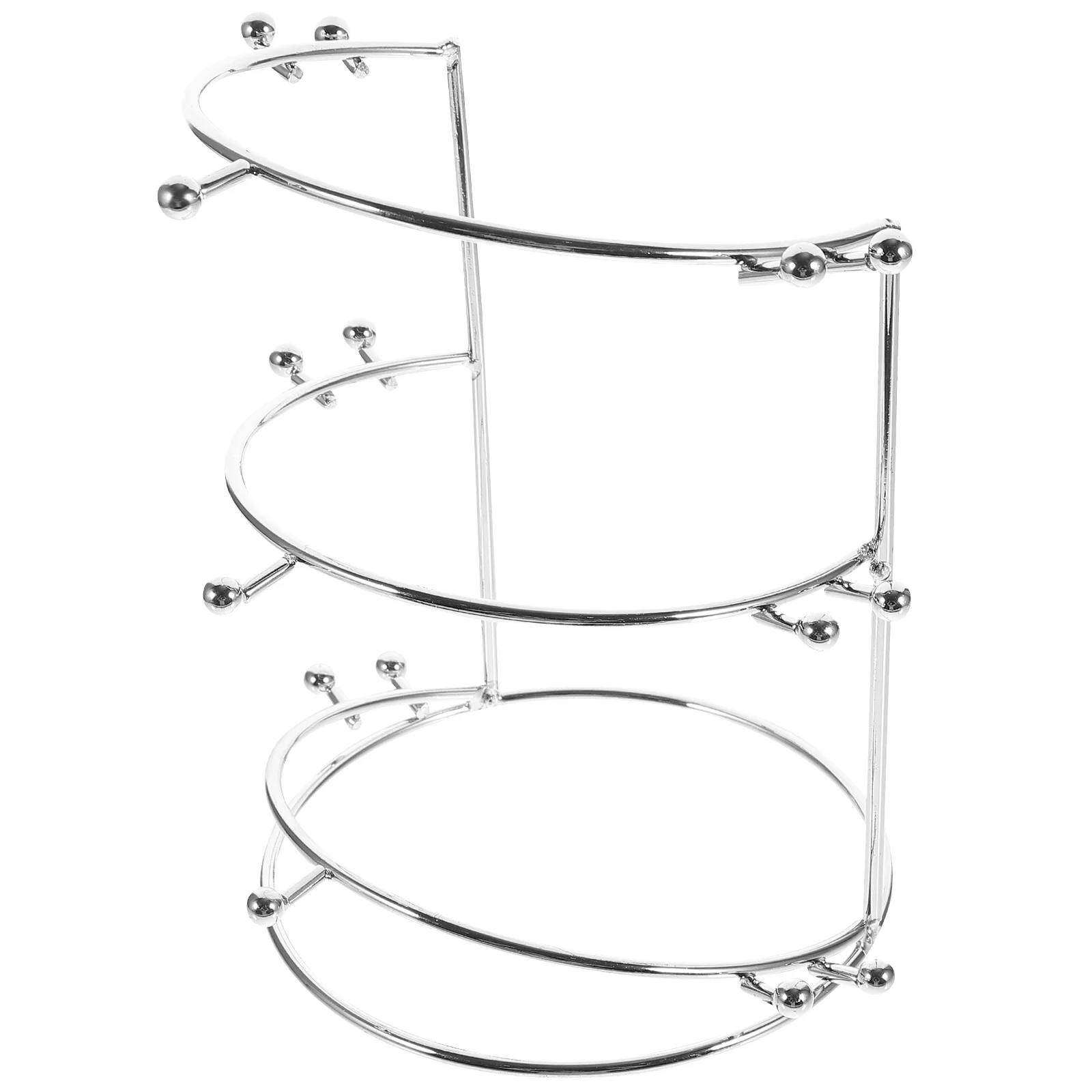 

Tiara Crown Display Stand Three-Tier Rack Jewelry Holder Headband Hairband Headpiece Organizer Silver
