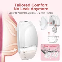 2/1pcs Wearable Breast Pump Hands Free Electric Breast Pumps Slient Comfort Milk Collector BPA-free LED Display 3Modes 12 Levels 2