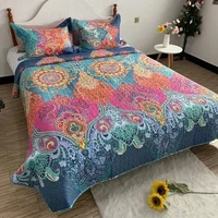 Retro Patterns Summer Thin Quilt Comforter Soft Air Conditioning Twin Queen Coverlet  bedspread покрывало copriletto 2