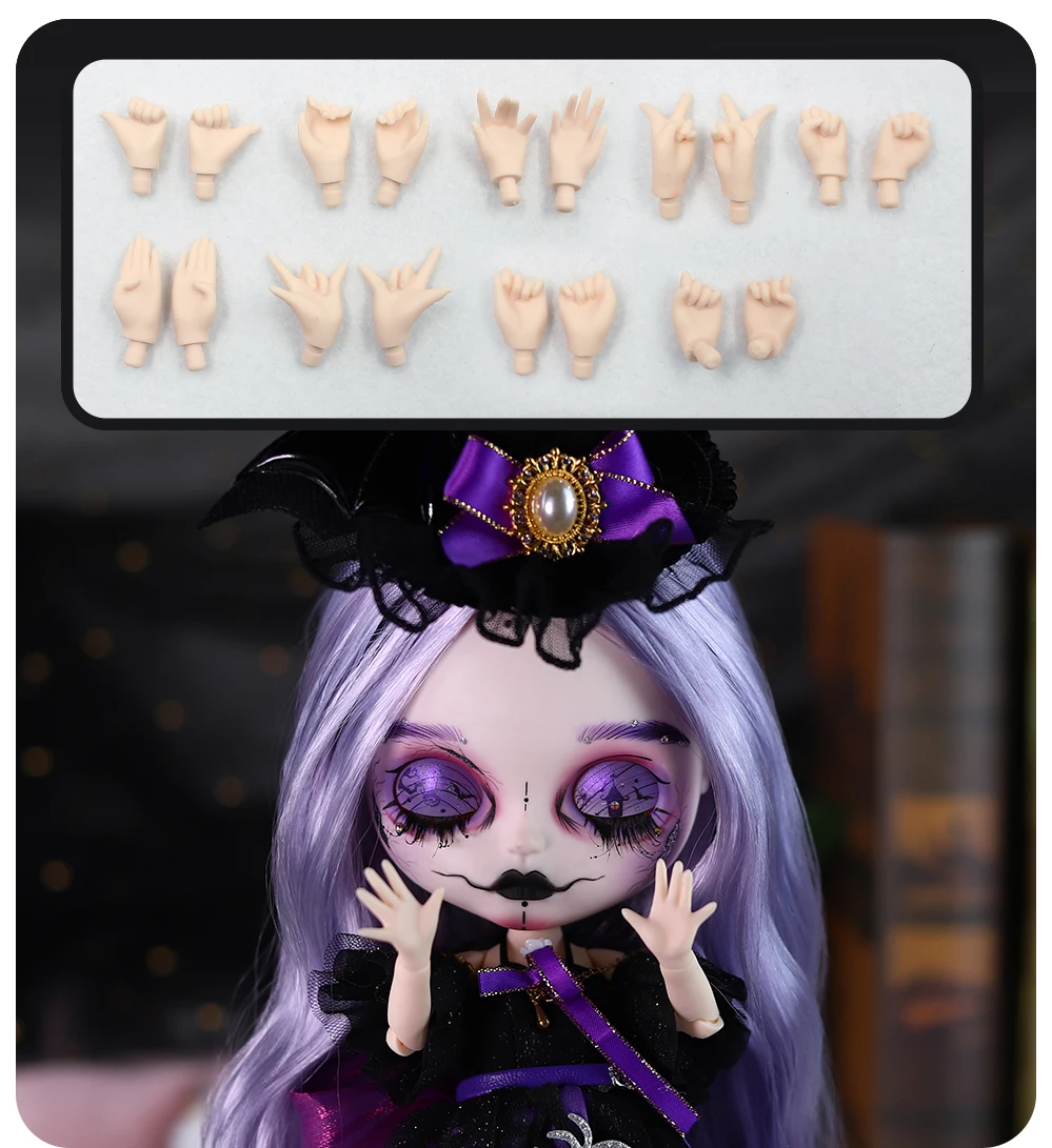 Amelie – Premium Custom Neo Blythe Doll with Purple Hair, White Skin & Matte Cute Face 2