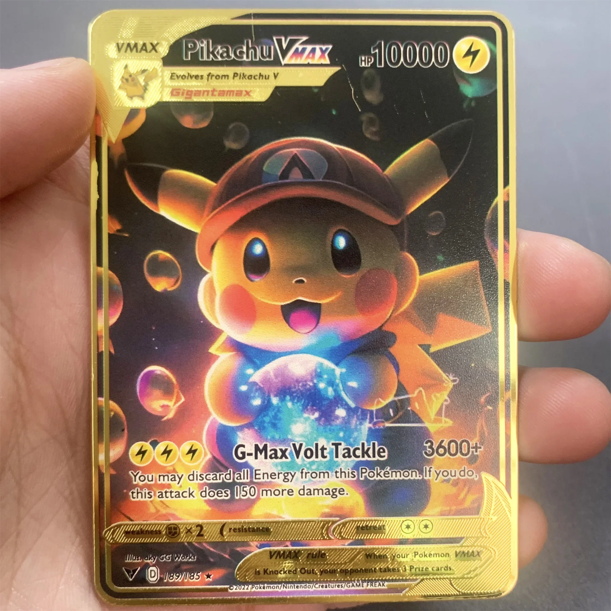 New Pikachu Cards Gold DIY Metal Card English Hard Iron Cards Gx Vmax  Package Game Battle Collection Exchange Gifts | Walmart en lnea
