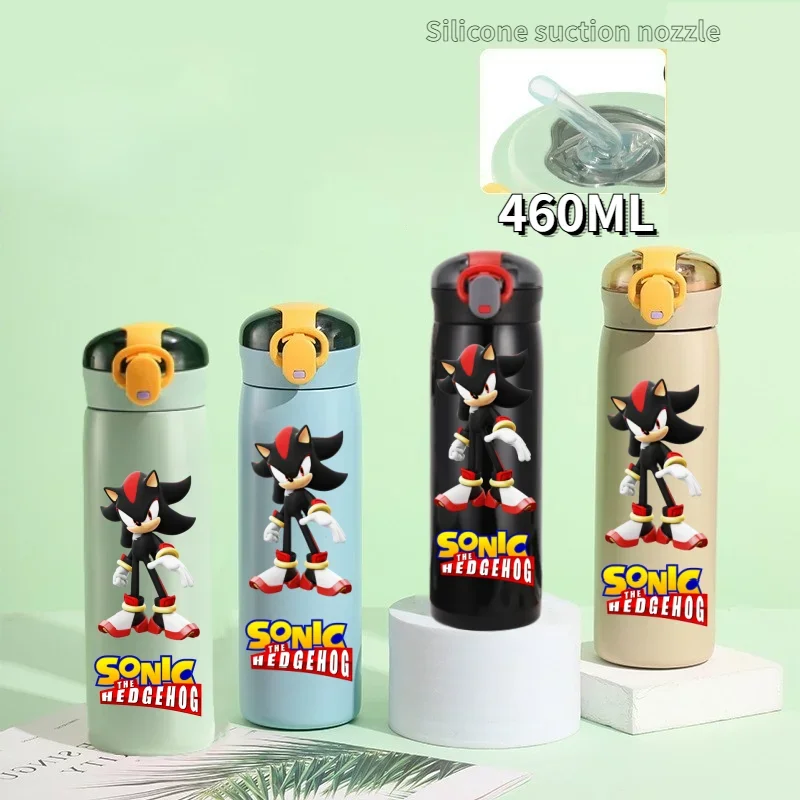 thumbnail image 1 of Botella de agua de alta calidad Sonic The Hedgehog para deportes al aire libre, a prueba de fugas, de plástico, para niños de la escuela, 460 ml, regalo de Shadow The Hedgehog, 1 of 5