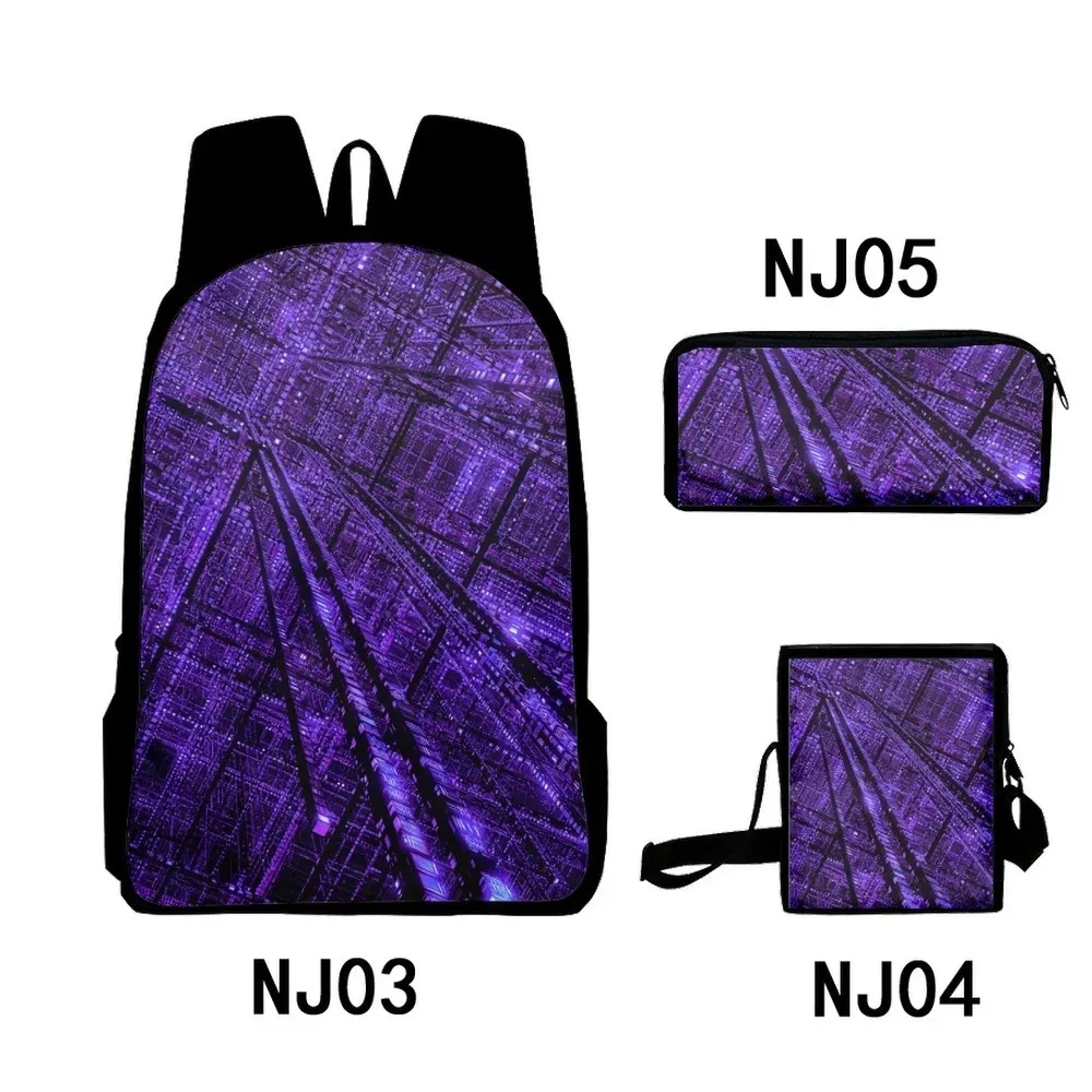 3D Geometric Vortex Print Backpack, Tilt Shoulder Bag, Pencil Case, Student School Bags, Laptop Backpack, Harajuku, Popular