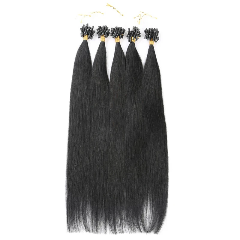 Red Color Micro Ring Remy Human Hair Extensions Straight Natural Hair Extensions Pre Bonded Micro Loop 14"-30" Fusion Human