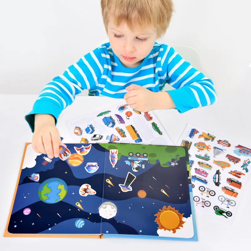 Montessori Jelly Stickers Quiet Book Toys Early Education Magnetic Animal Puzzle Sensory Game Educational Toys For 2-3 Year Olds 3