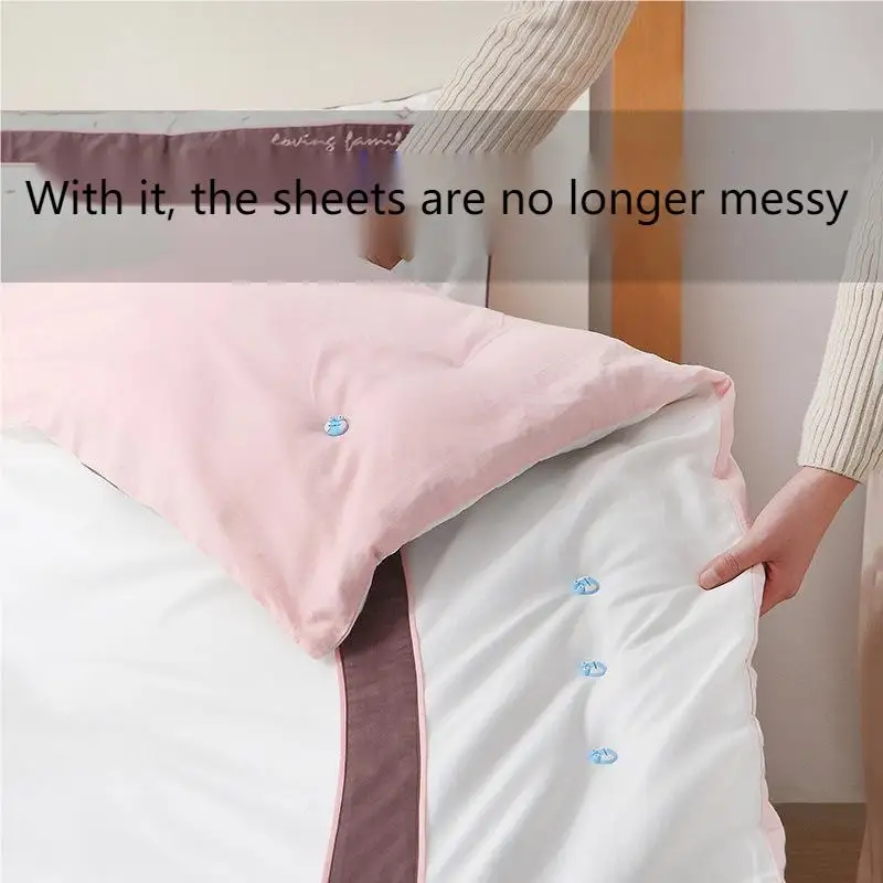 

Quilt Sheet Holder Quilt Cover Home Anti-Running Quilt Buckle No Needle No Trace Non-Slip Soft Silicone Quilt Holder For Sheets