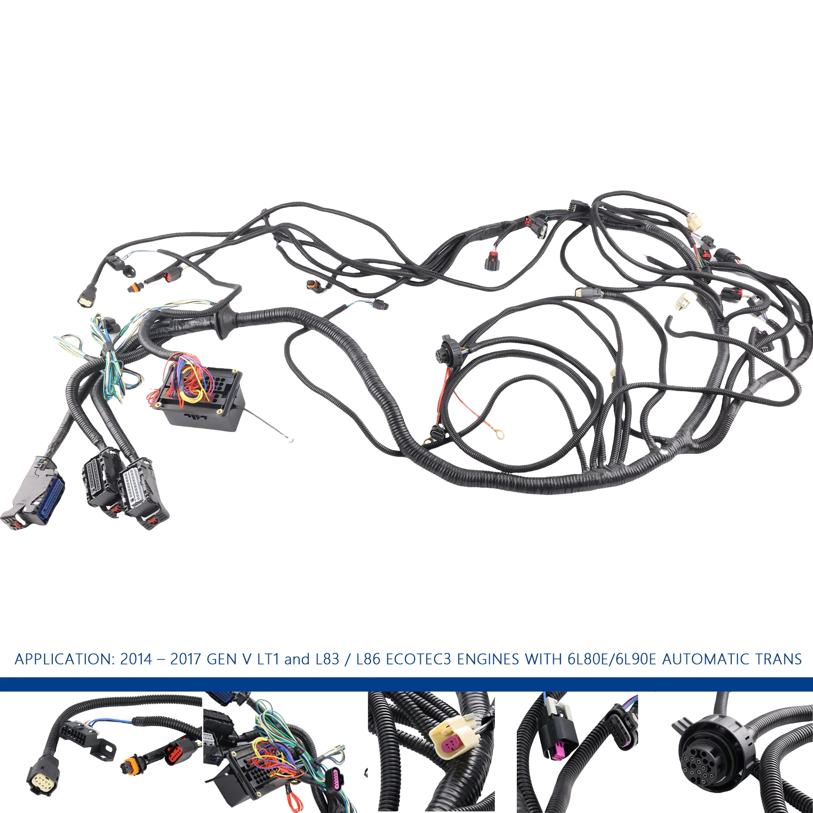 Engine Wiring Harness 2014- Gen V LT1 / L83 5.3/ L86 6.2 W/ 6L80E/6L90E 4 wire Standalone Harness