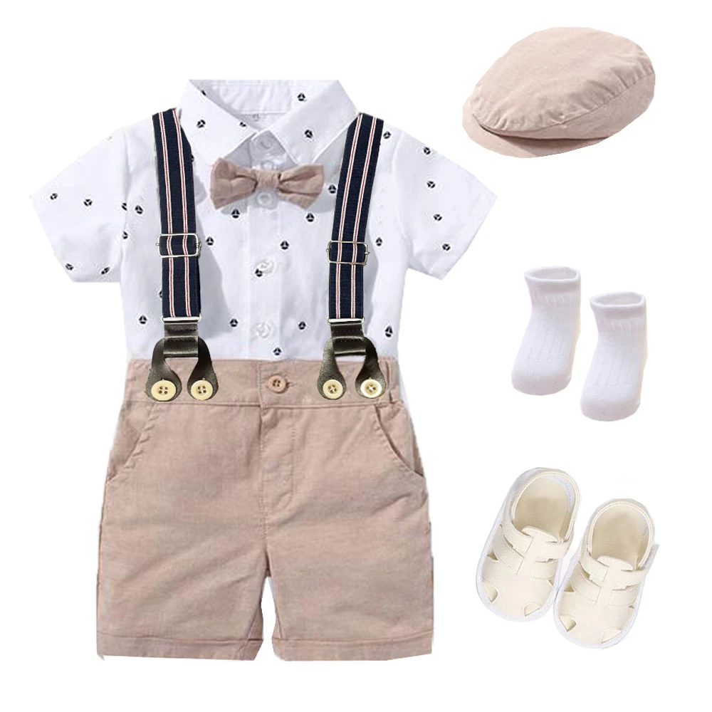 Conjunto de para traje para recién nacido, mono bonito con lazo, regalo para Festival de cumpleaños, sombrero, de boda para niño pequeño|Conjuntos de ropa| AliExpress