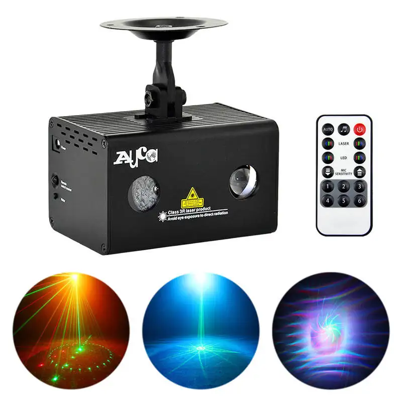 Mini 9 RG Gobos Laser Light Aurora RGB LED Water Galaxy Projector Sound AUTO Stage Lighting DJ