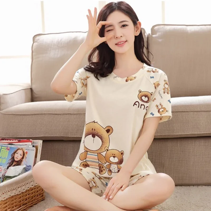 Women Pajamas Set Summer Women Sexy Pyjama Short Sleeve Pajamas Set Comfortable