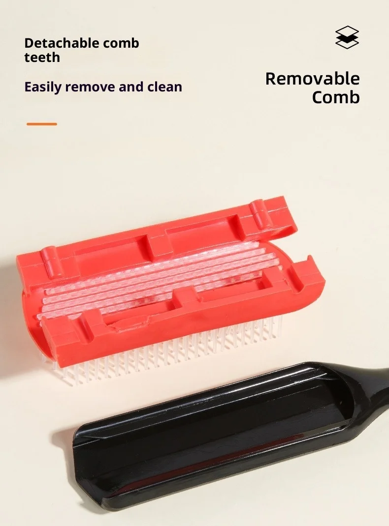 9-reihige Unisex-Haarbürste zum Entwirren, Denman Detangler-Haarbürste, Kopfhautmassagegerät, gerade, lockig, nass, abnehmbar, DIY-Haarkammbürste – Detail 6