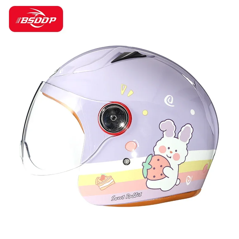 

Kids Motorcycle Helmets Electric Vehicles Moto 3C Cartoon Half Helmets Summer Sun Protection Safety Helmets for Boys and Girls