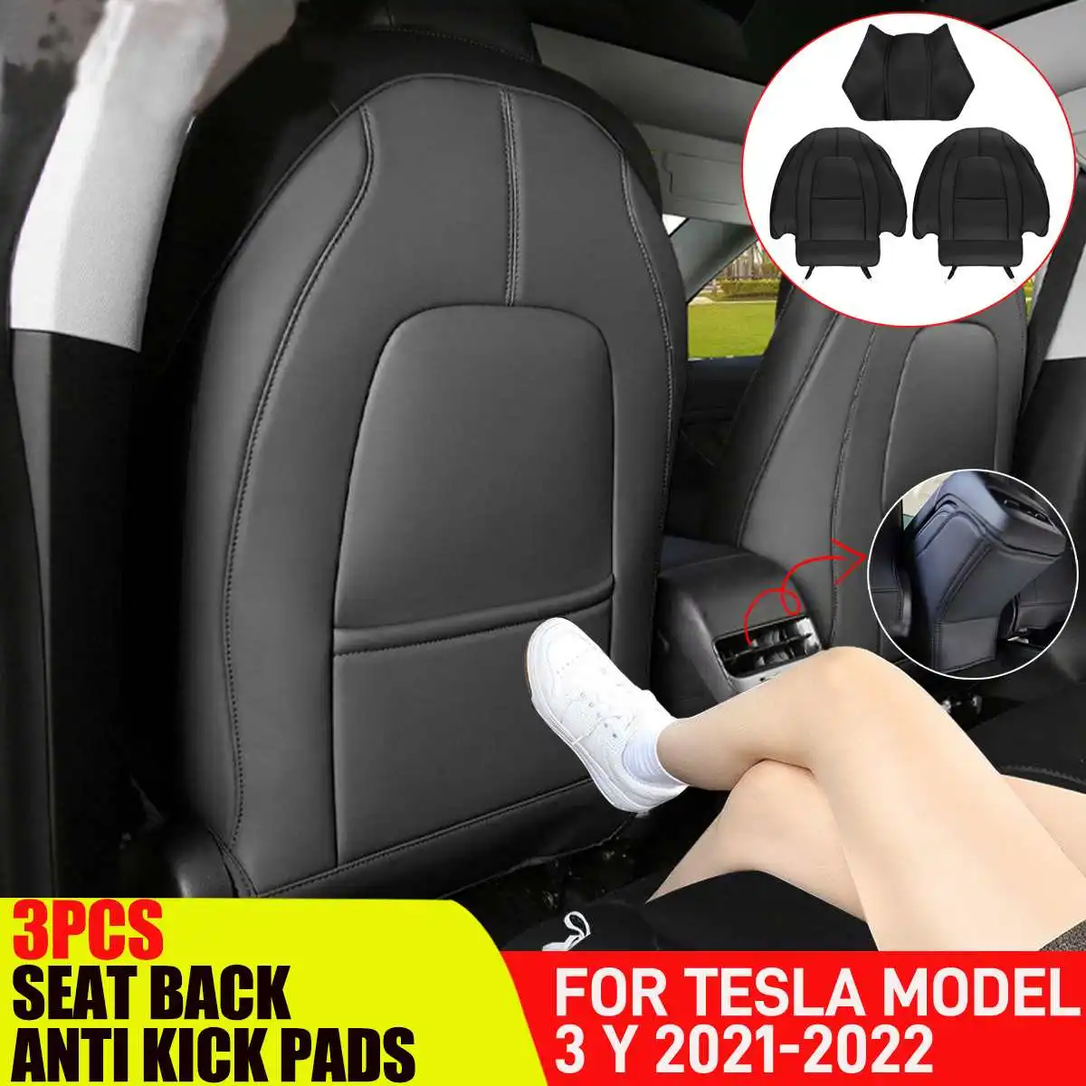 

3 шт., защитный коврик для заднего сиденья Tesla Model 3 Y 2023