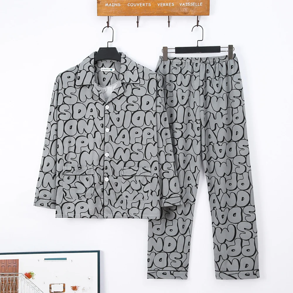 Cartoon Print Kawaii Pajamas for Men Spring Summer Trendyol Men's Suit Loose Cozy Pajama Sets Pyjama Night Clothes pijama hombre