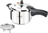 Steel Pressure Cooker with Steamer Basket, Faster Cooking and Safety Pressure Release (7-Liter) 1