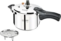 Steel Pressure Cooker with Steamer Basket, Faster Cooking and Safety Pressure Release (7-Liter) 1