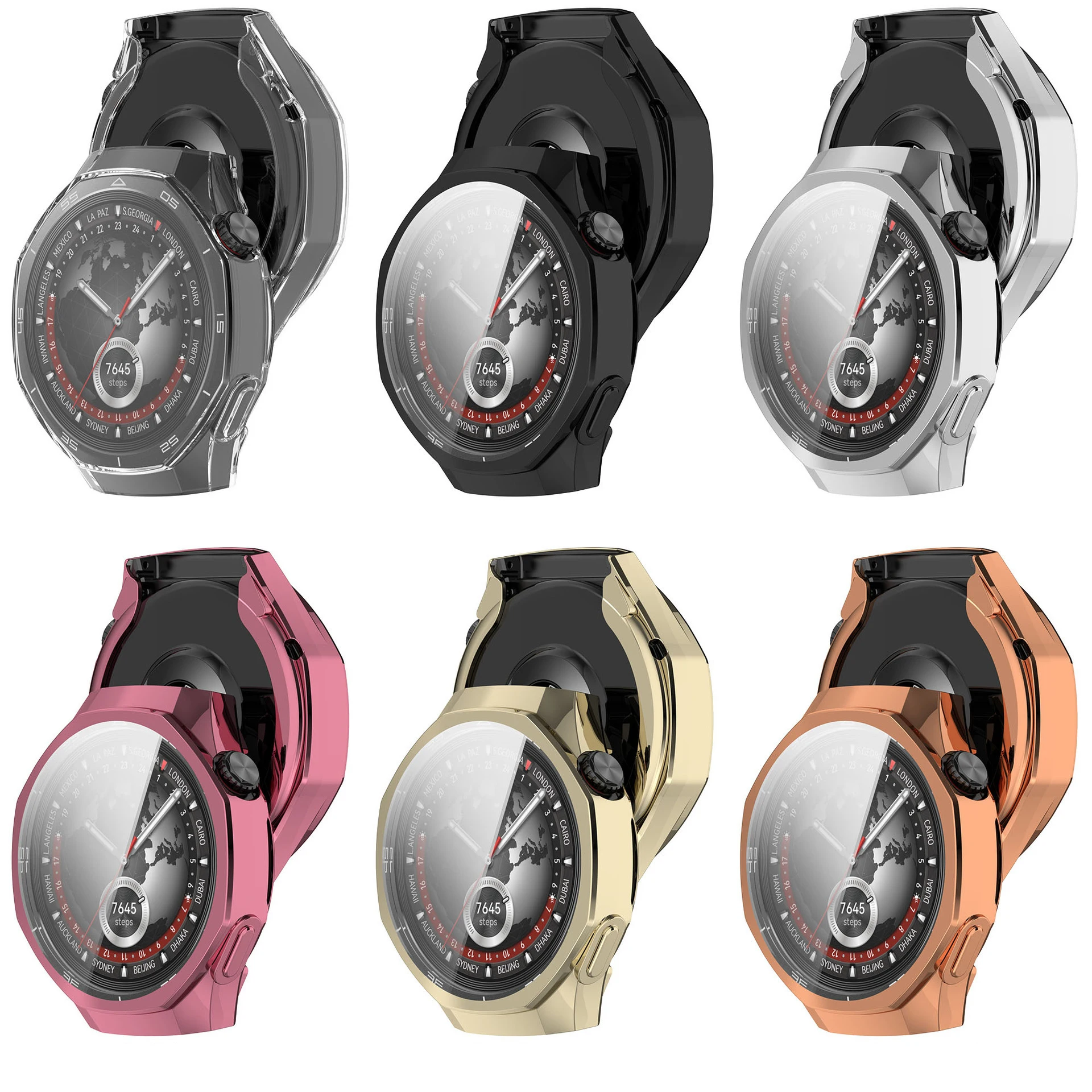 Soft TPU Protective Case & Screen Protector for Huawei Watch GT5 Pro - 46mm & 42mm