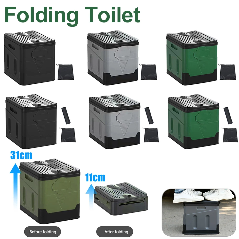 folding toilet Car Toilet Bucket Portable Outdoor Folding Toilet Reusable Trash Can