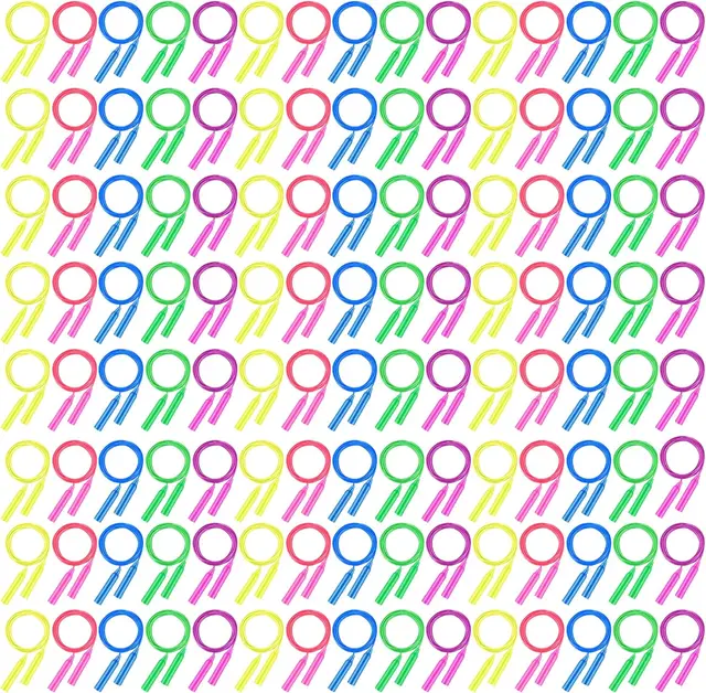120 Pack Adjustable Jump Ropes, 7.3ft Colorful Skipping Ropes for Outdoor Fun