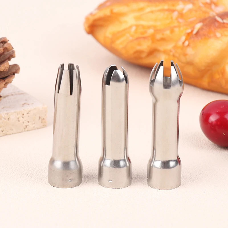 3pcs Set Stainless Steel Cream Nozzle Cake Decoration Baking Nozzle DIY Cake Decorating Set Cream Dispenser cream whipper dispenser