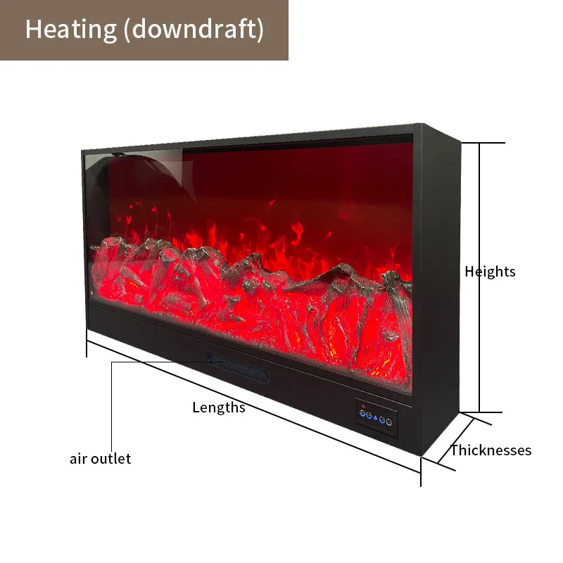 Electric Fireplace Wall Mounted and Recessed with Remote Control Ultra-Thin Wall Fireplace Heater 2