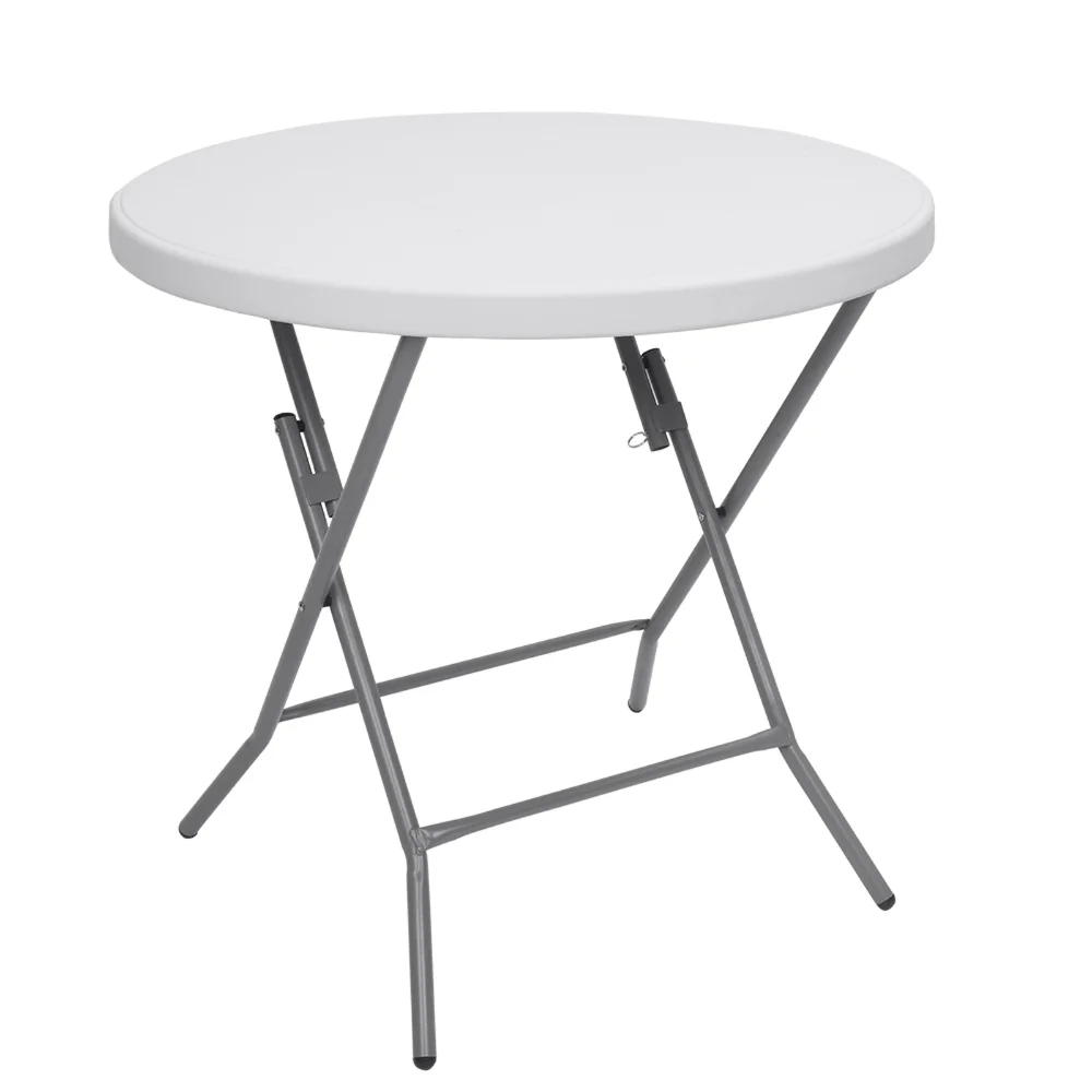 

32inch Round Folding Table Indoor Outdoor Folding Utility Outdoor Tables Furniture White