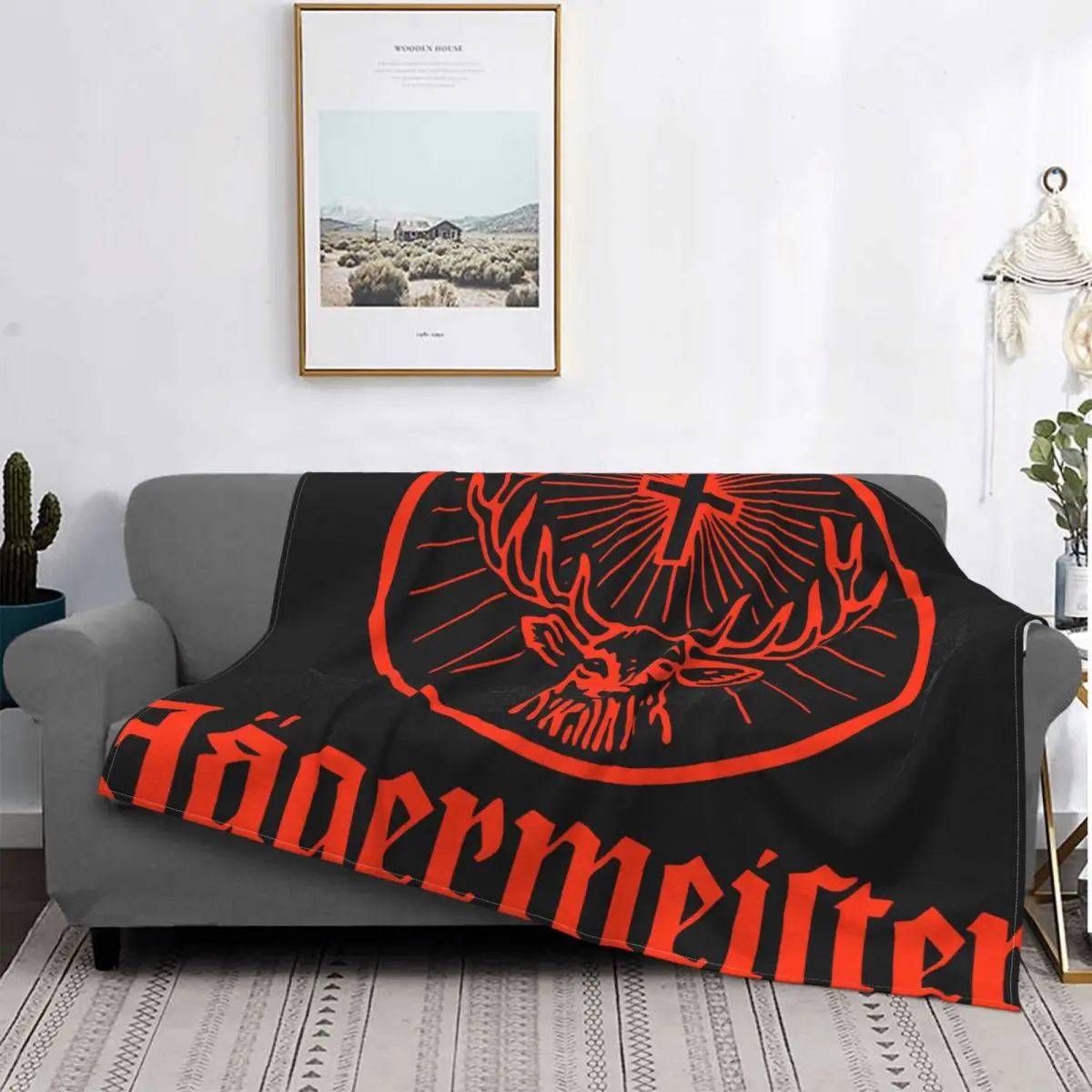 Jagermeister Pub Drinking Alcohol Quality Game Western Style Casual Promotion Blanket Bedspread Bed Plaid Stitch |