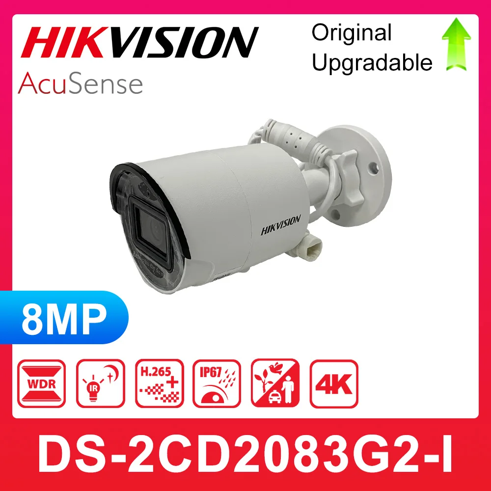 

Hikvision DS-2CD2083G2-I and DS-2CD2083G2-IU 4K AcuSense Bullet Security Camera POE 8MP CCTV with Human and Vehicle Alarm IP67