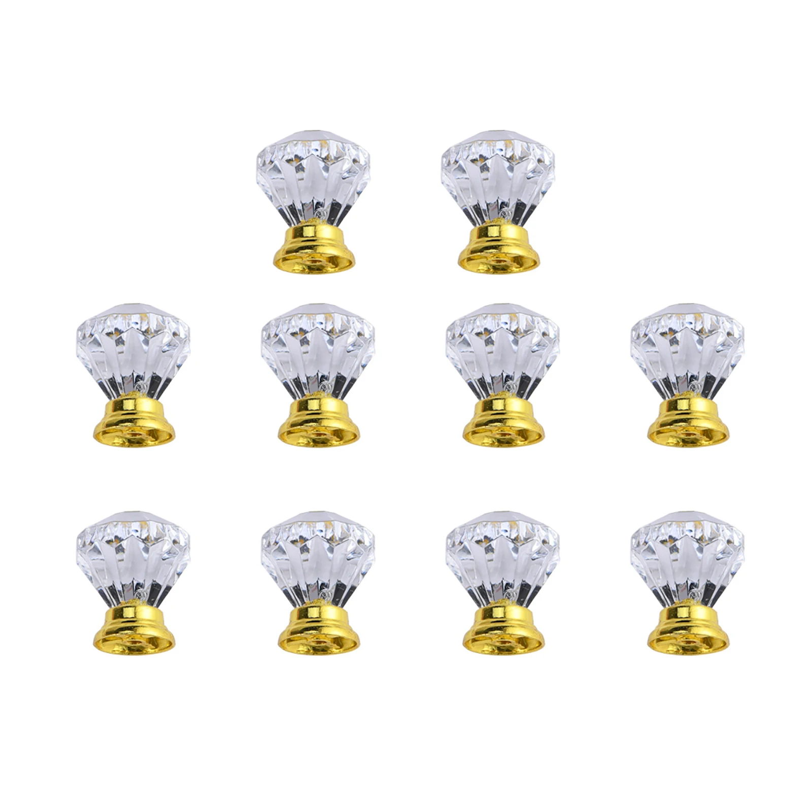 30mm Clear Crystal Cabinet Handle Drawer Bedside Table Cabinet Furniture Handle Pull Knobs Kits Door Knobs 10PCS furniture knobs