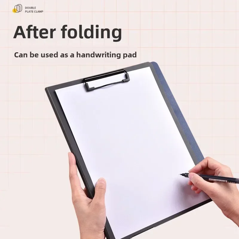 Nuovo cartella di file A4 appunti blocco note memo clip board doppie clip organizer scuola ufficio stazionario - immagine 2