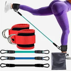 Enhanced Ankle Strap Resistance Bands for Leg Strength and Fitness Workouts (Red-ROPE)