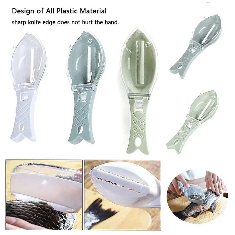 Premium Fish Scale Scraper with Protective Cover - Essential Kitchen Tool for Effortless Fish Cleaning