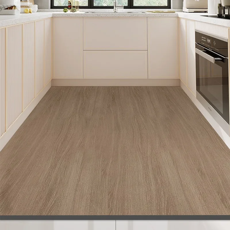 Kitchen Floor Mat Imitation Wood Grain PVC Leather Carpet Non-slip Oil-proof Easy To Clean Rug Can Be Freely Cut Large Area Mats 3