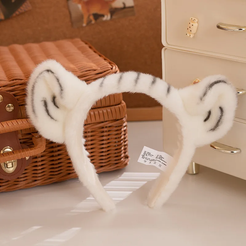 Set di Orecchie e Coda da Tigre, Accessori per Costumi, Fasce per Capelli con Orecchie di Animali per Adulti e Bambini, per Feste, Cosplay, Halloween - immagine 3