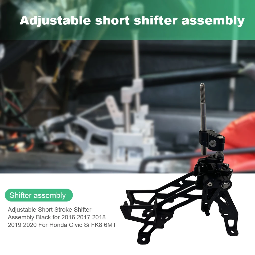 

For Honda Civic Si FK8 6MT 16-21 Hybrid Racing Adjustable Short Shifter Kit Aluminum Alloy Black Shifting Short Shifter Assembly