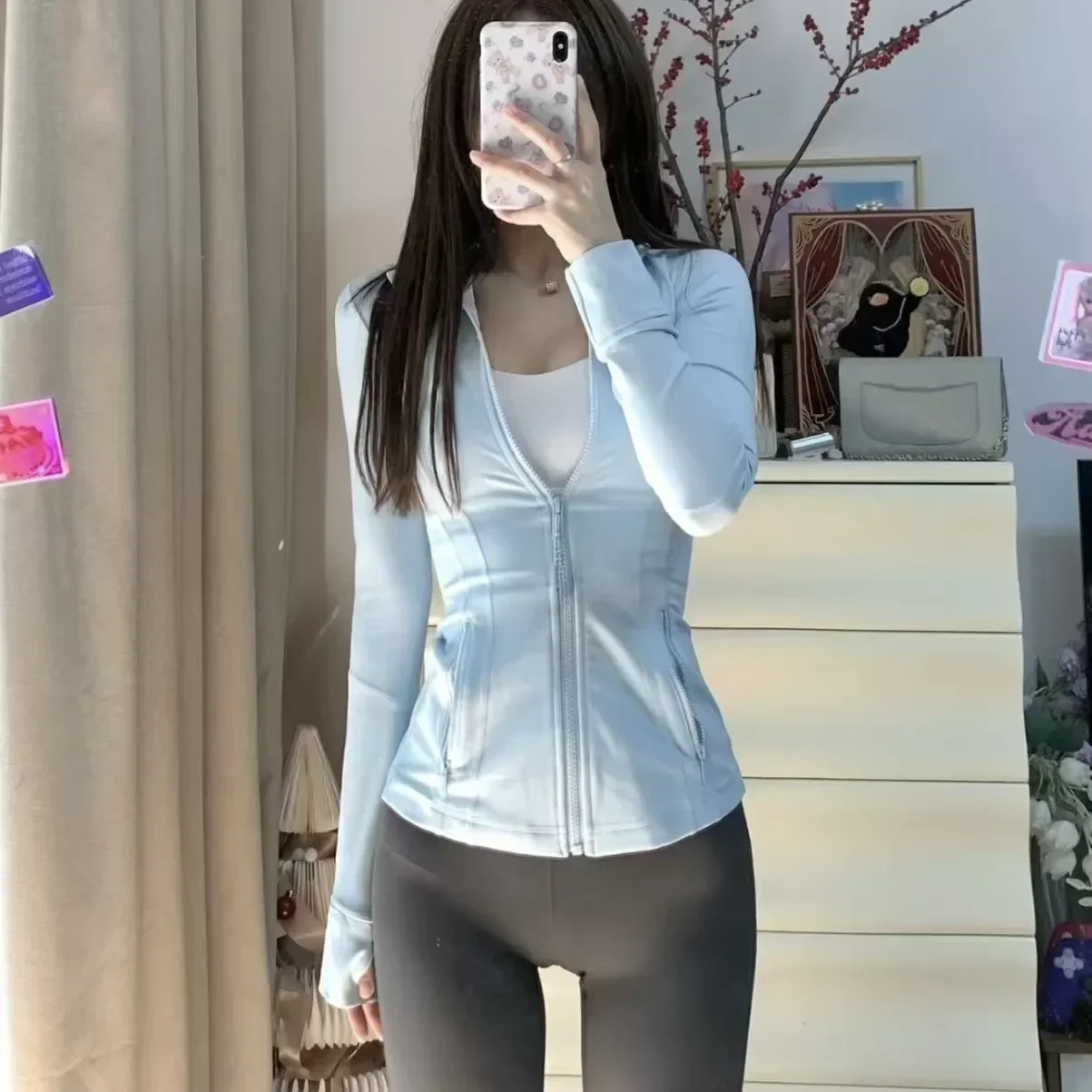 Lemon Defines Jacket Fashion Spring Autumn Tight-fitting Sportswear Women Training Running Gym Yoga Solid Color Cardigan Jacket 3