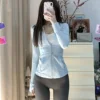 Lemon Defines Jacket Fashion Spring Autumn Tight-fitting Sportswear Women Training Running Gym Yoga Solid Color Cardigan Jacket 3