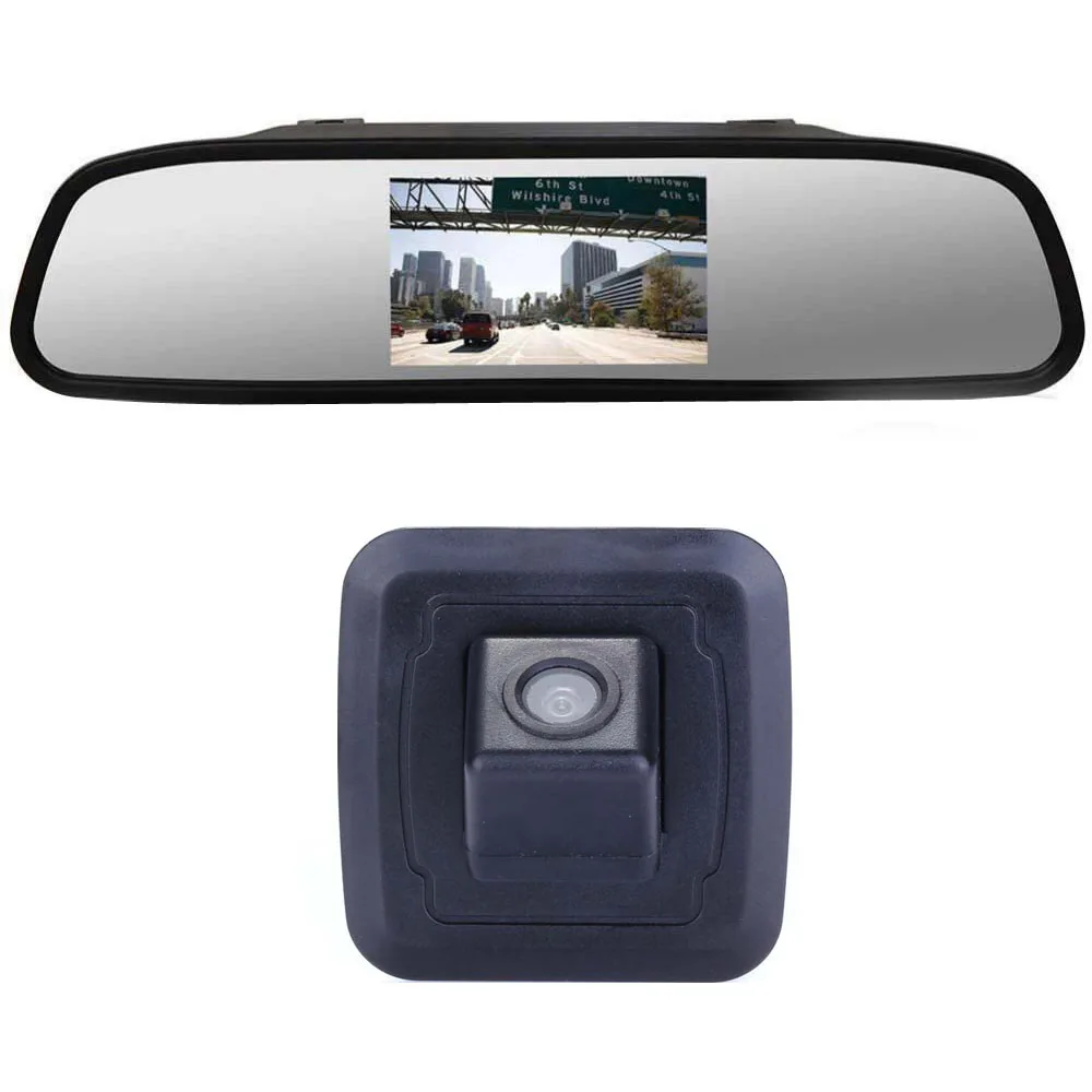 

Car rear view Camera +4.3"Mirror for BMW X1E84 X5 E70 X6 E71 BJ 2011 prepositioned hole waterproof