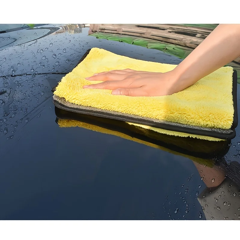 5pcs UltraSoft Microfiber Car Cleaning Towels - Thick, Absorbent, Lint-Free, Efficient Drying & Cleaning
