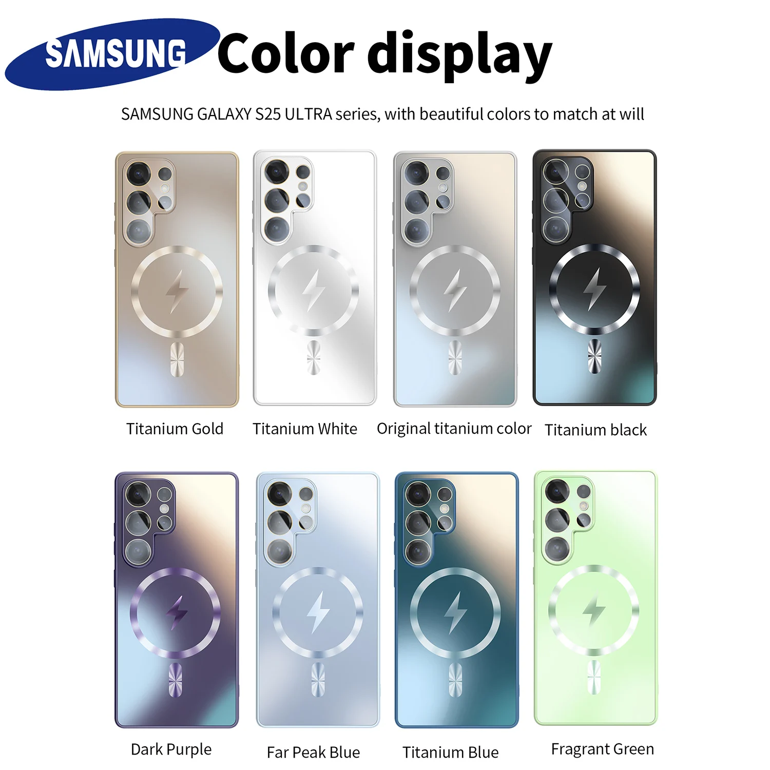 Matte Wireless Charging Case with Glass Lens Protection and Anti-Fall Cover