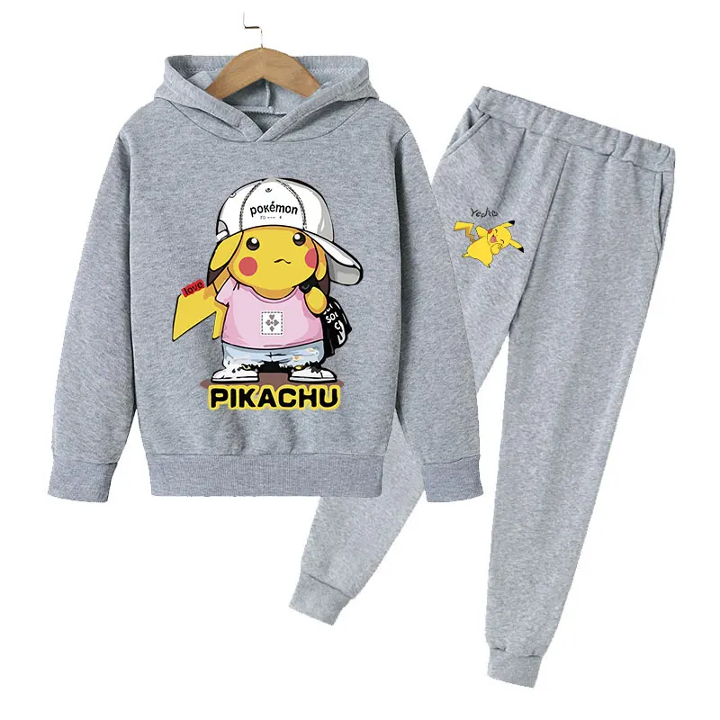 newborn baby clothes set girl 2022 New Trend Children's Clothing Set Pikachu Print Long Sleeve Hoodie + Pants Boys and Girls Cotton Suits Children's Casual We baby outfit sets girl Clothing Sets